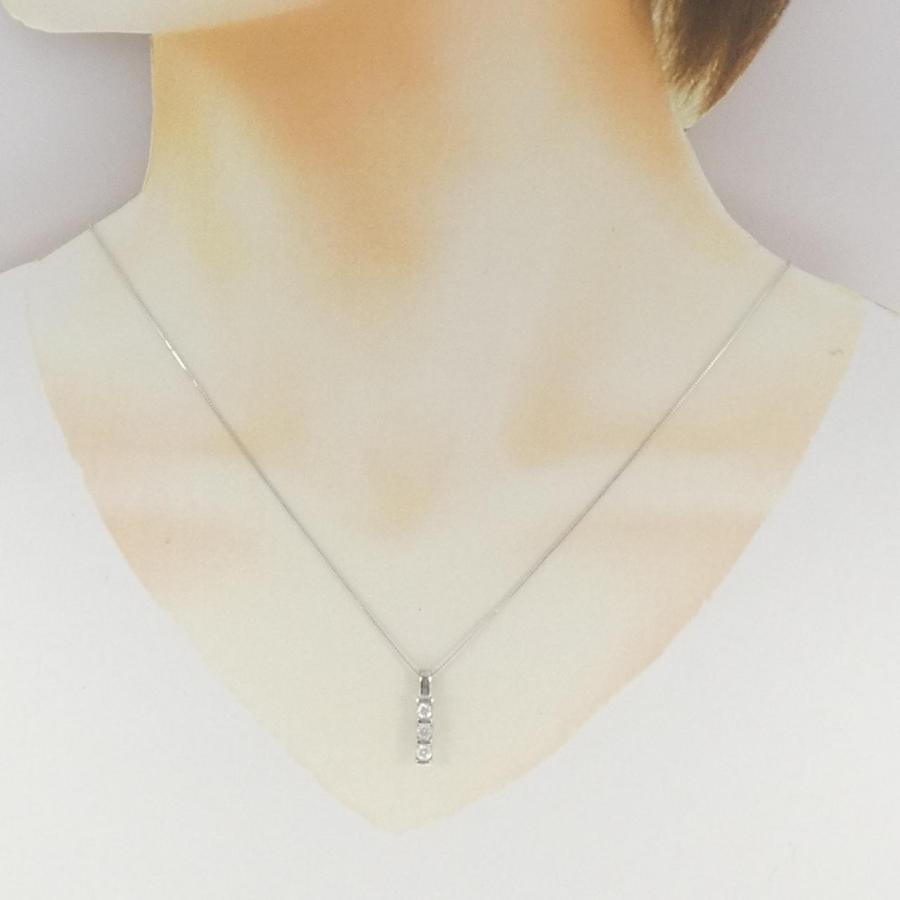 K18WG スリーストーン ダイヤモンド ネックレス 0.33CT : KOMEHYO 