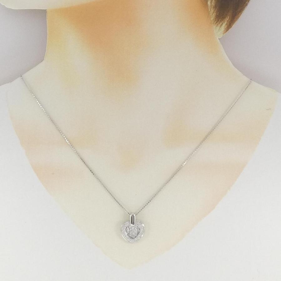 K18WG ハート ダイヤモンド ネックレス 0.50CT : KOMEHYO ONLINESTORE 