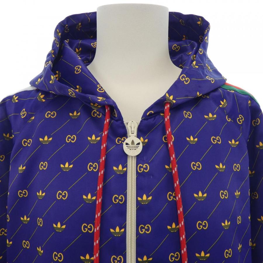 ☆【美品】GUCCI 星柄フード付きジャージ グッチ GUCCI ADIDAS TREFOIL PRINT JACKET 691428 ZAJCZ ブルゾン