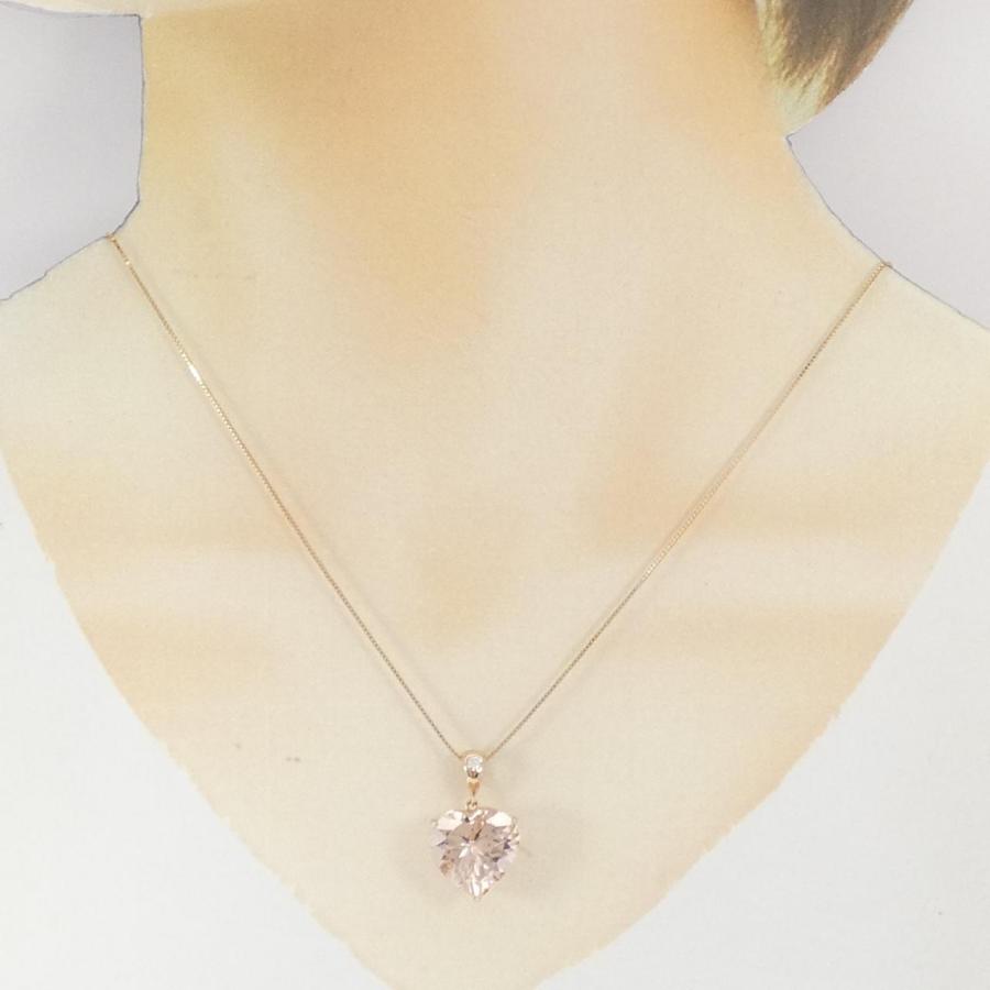 K18PG ハート モルガナイト ネックレス 8.41CT : KOMEHYO ONLINESTORE 