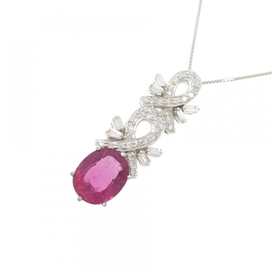 K18WG ルベライトトルマリン ネックレス 3.87CT_2