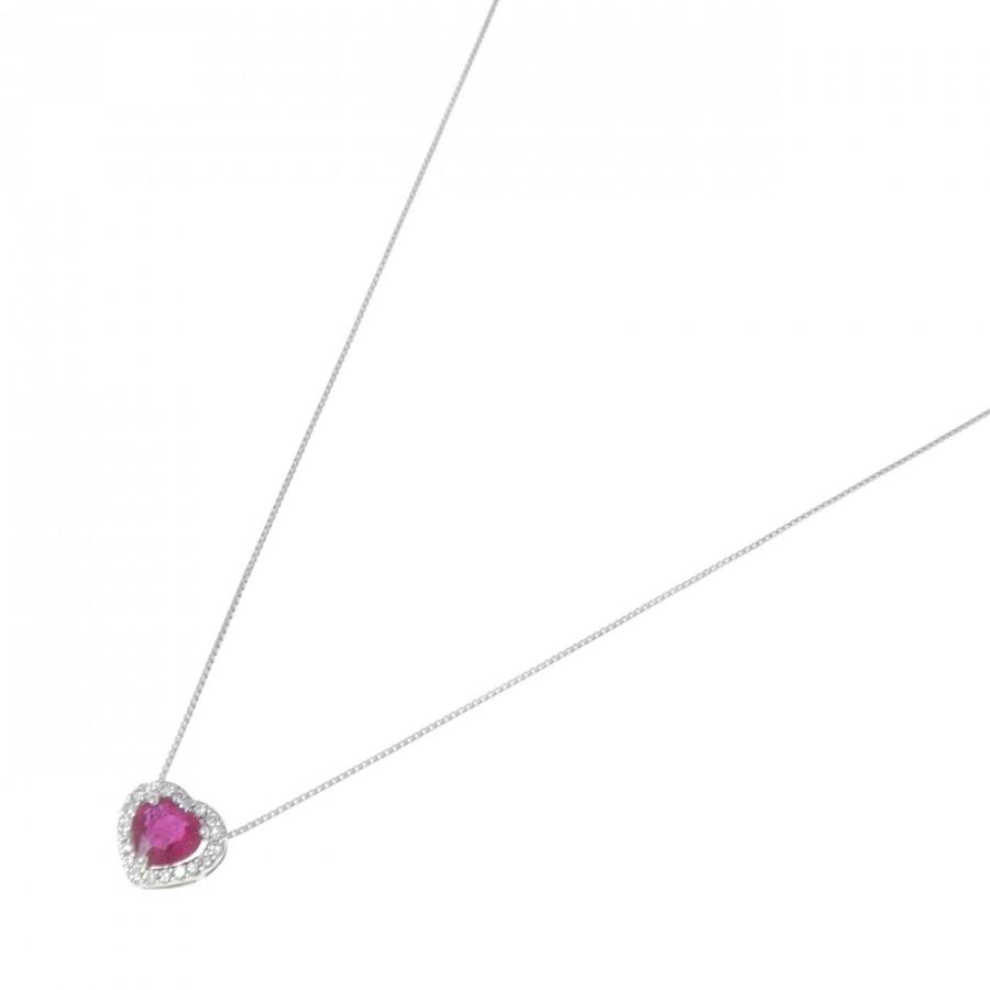 PT900/PT850 ハート ルビー ネックレス 0.51CT : KOMEHYO ONLINESTORE
