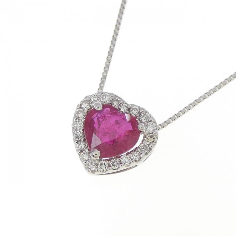 PT900/PT850 ハート ルビー ネックレス 0.51CT : KOMEHYO ONLINESTORE