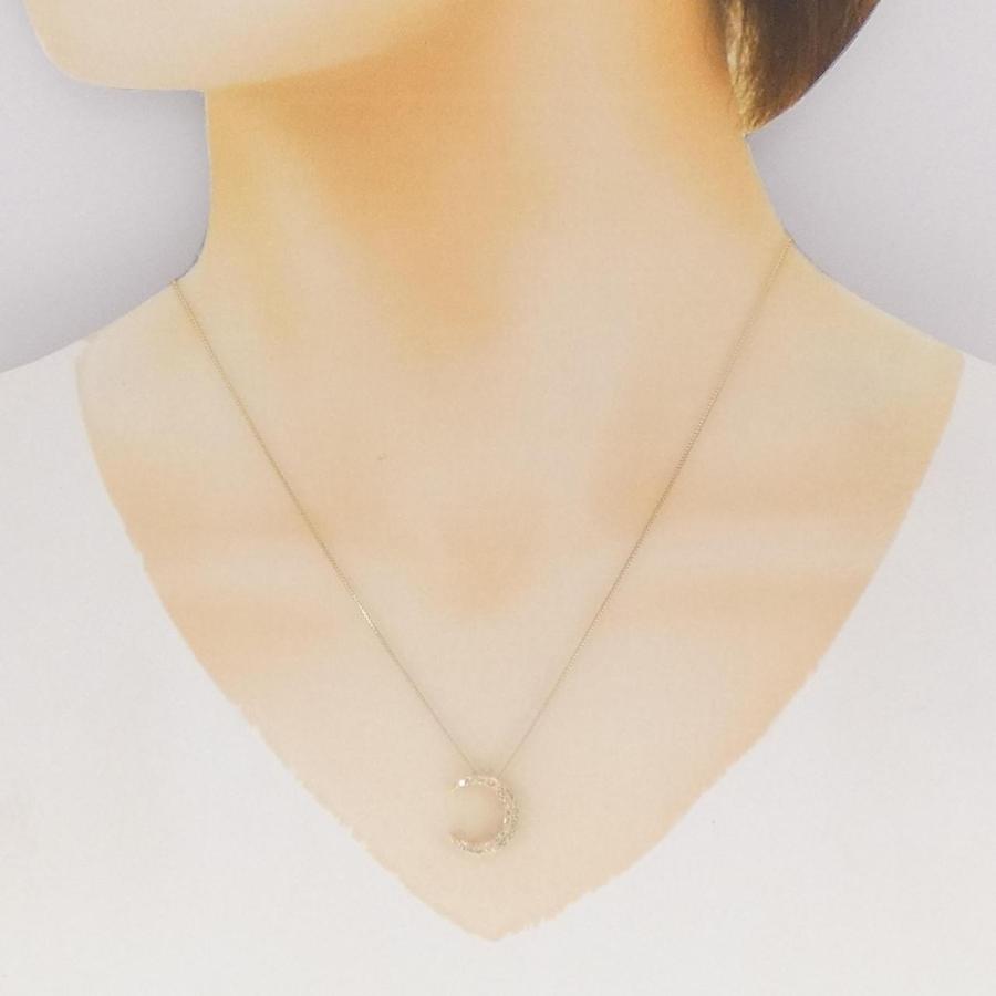 K18YG ムーン ダイヤモンド ネックレス 0.23CT