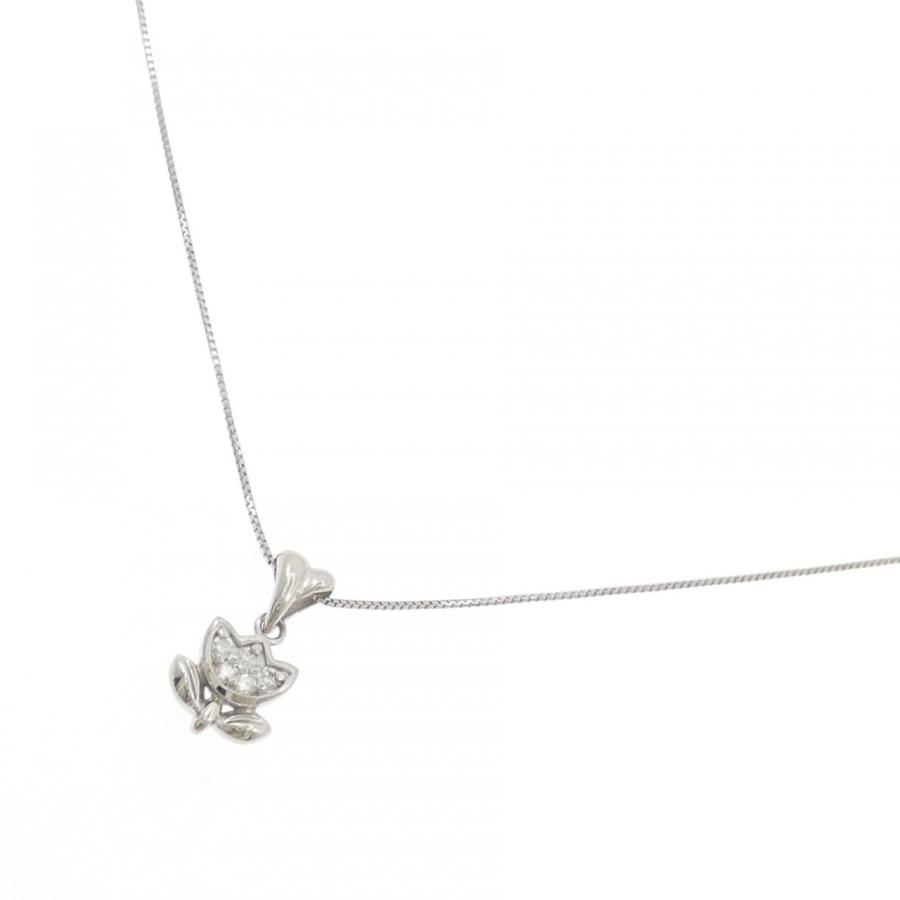 PT900/PT850 チューリップ ダイヤモンド ネックレス 0.07CT : KOMEHYO 