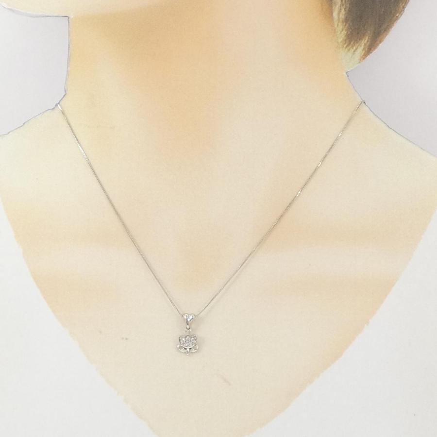 PT900/PT850 チューリップ ダイヤモンド ネックレス 0.07CT : KOMEHYO 