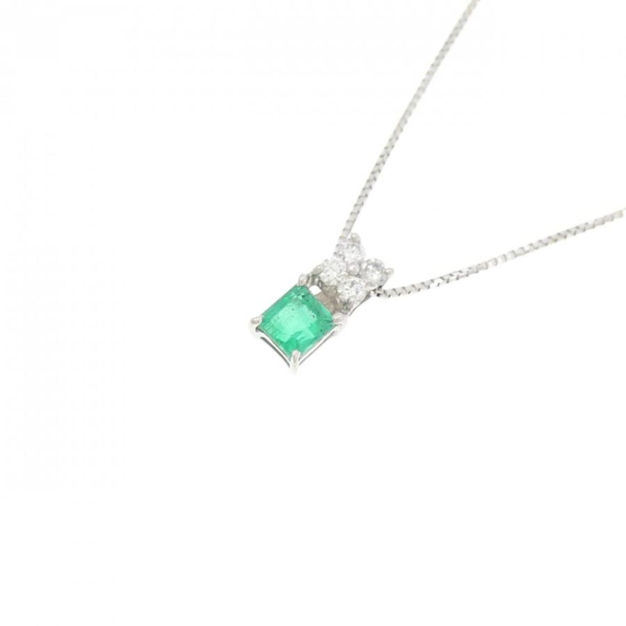 PT950/PT850 エメラルド ネックレス 0.22CT_2