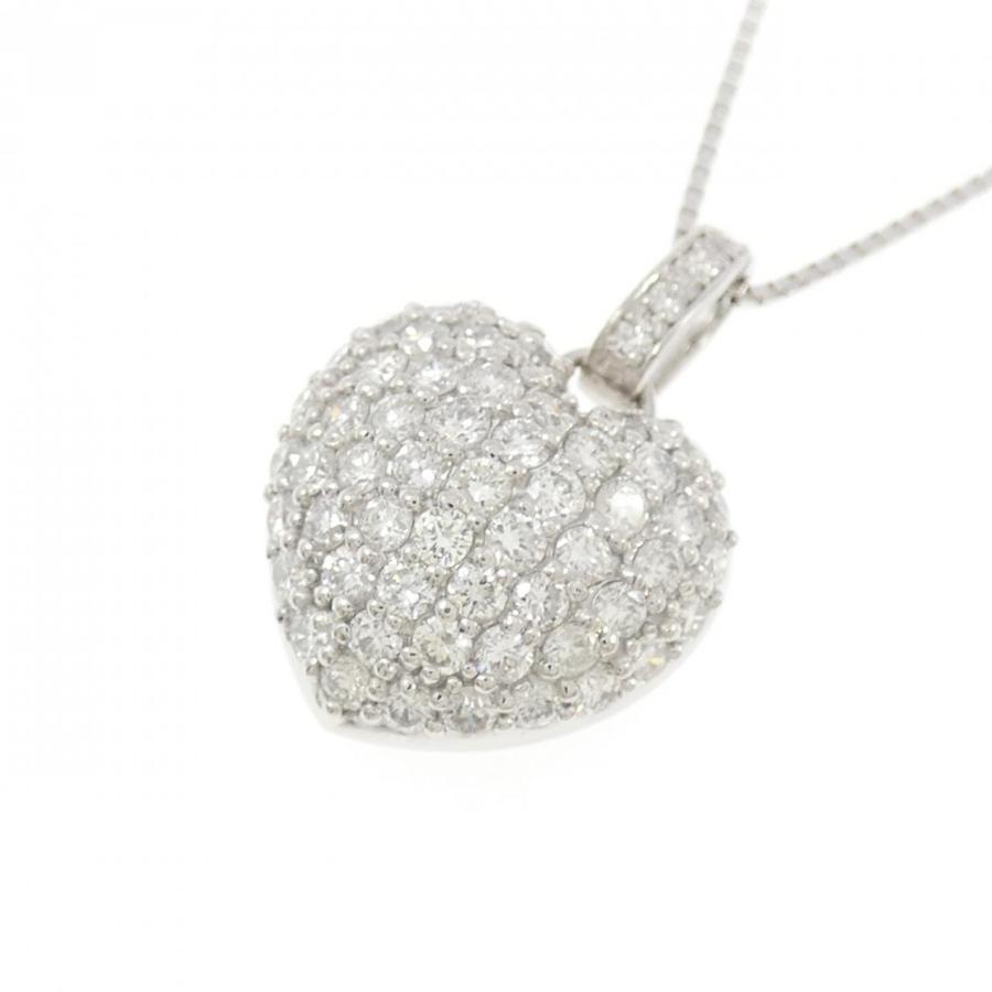 K18WG ハート パヴェ ダイヤモンド ネックレス 1.03CT : KOMEHYO
