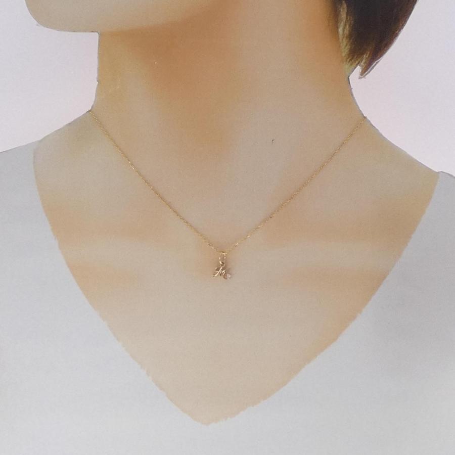 K10YG イニシャルM ダイヤモンド ネックレス 0.01CT : KOMEHYO