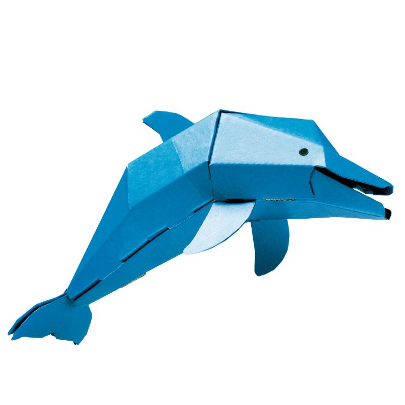 hacomo kids イルカ 水族館 工作 紙 段ボール 工作キット 組立 立体 