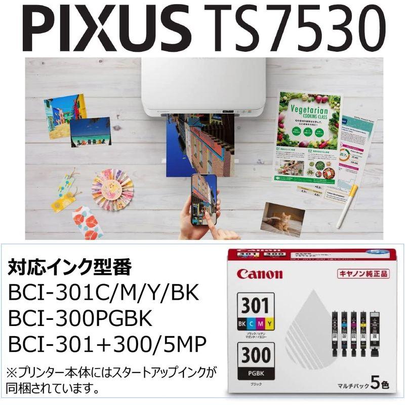 Canon　プリンター　A4インクジェット複合機　PIXUS　TS7530　2021年モデル　テレワーク向け　ホワイト