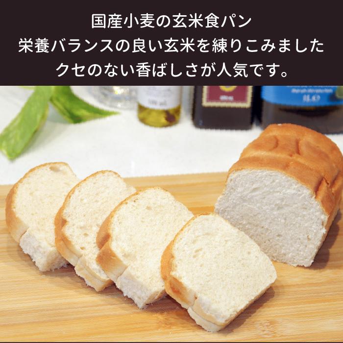 常温保存 国産小麦の玄米食パン2本 天然酵母 無添加 国産小麦パン 