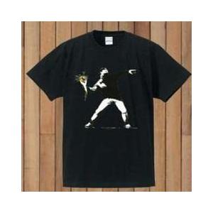 バンクシー Banksy 花束 投げる Tシャツ XL