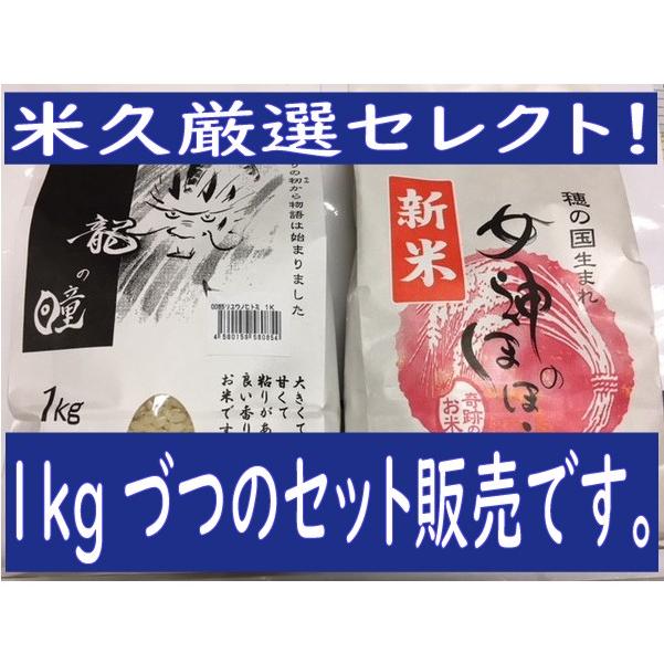 米 令和7年度産 岐阜県産 龍の瞳 1kg+愛知県豊橋産 女神のほほえみ 1kg