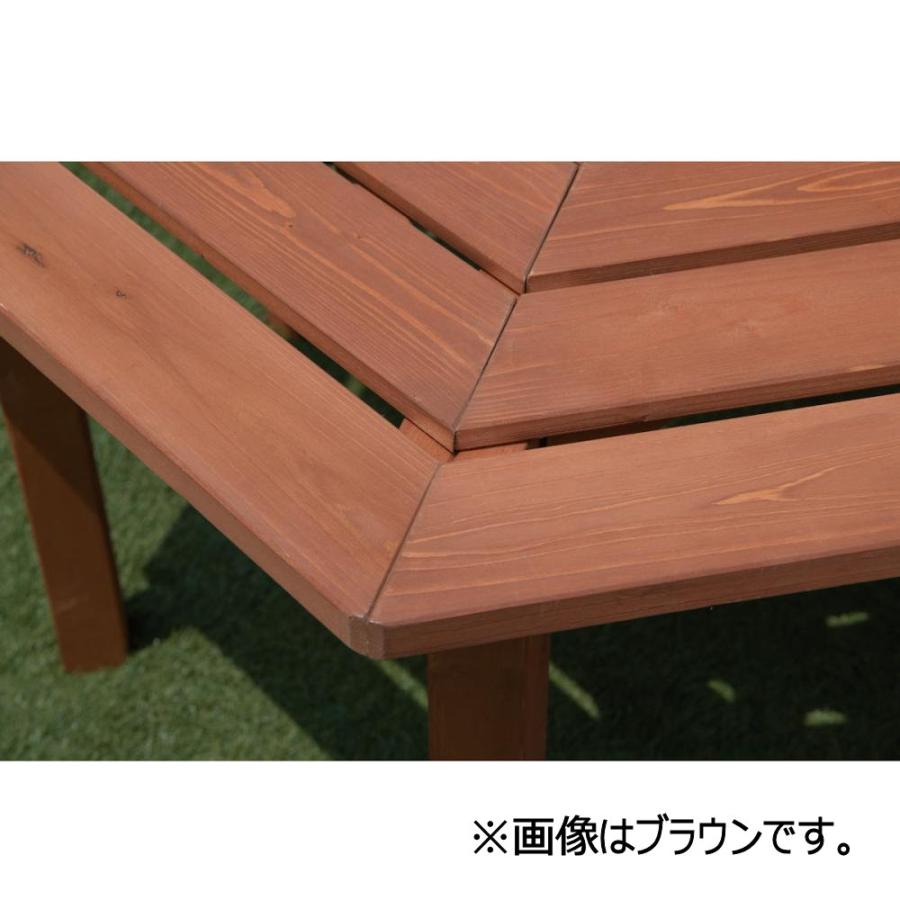 【良品】天然木 折りたたみガーデンテーブル 六角形　直径1m 谷村実業 ガーデン六角テーブルセット ダークブラウン : コメリドット