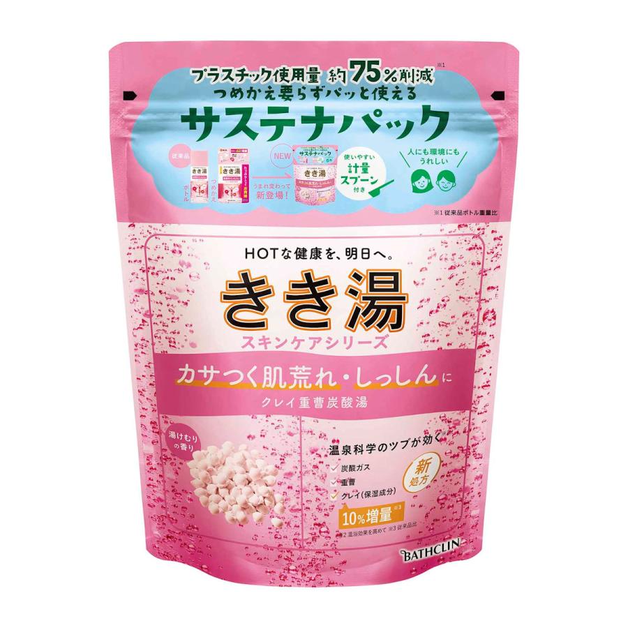 バスクリン きき湯 クレイ重曹炭酸湯 湯けむりの香り 360g