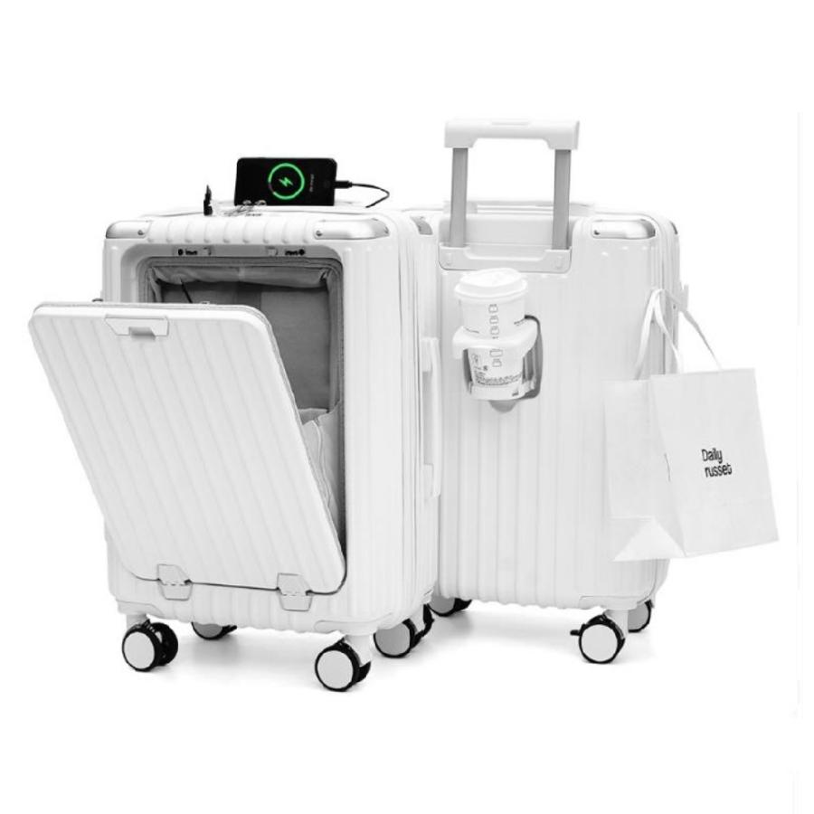 ビーブリッジ スーツケース フロントオープン 42L S ホワイト