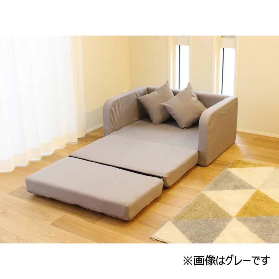 谷村実業 ベッドにもなる コンパクトカウチソファ ブラウン : コメリ