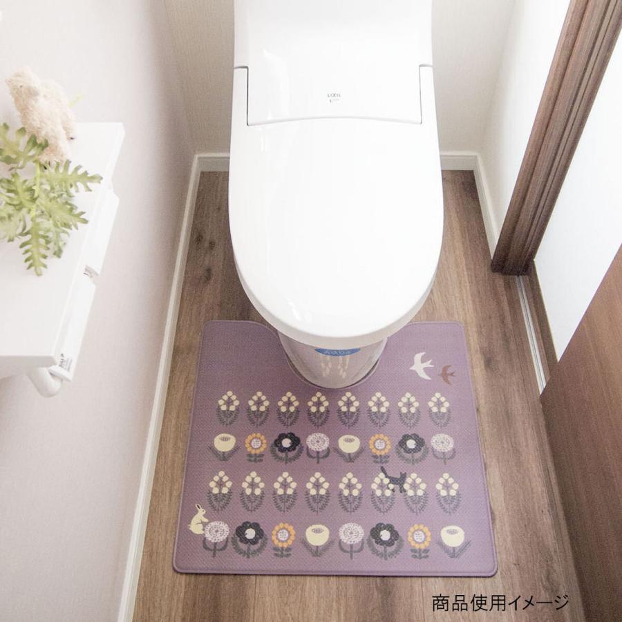 拭ける 抗菌 防臭 北欧風トイレマット 割り引き ガーデン