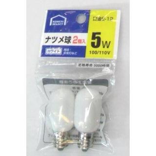 コメリセレクト ナツメ球 5W ホワイト 2個入 E−12 : コメリ