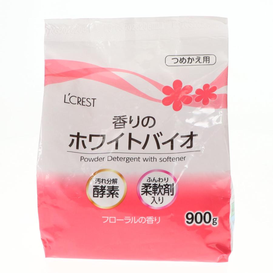 Ｌ’ＣＲＥＳＴ（ルクレスト）　香りのホワイトバイオ　柔軟剤入り　詰替用　９００ｇ 14個セット（Yahoo!・コメリドットコム）