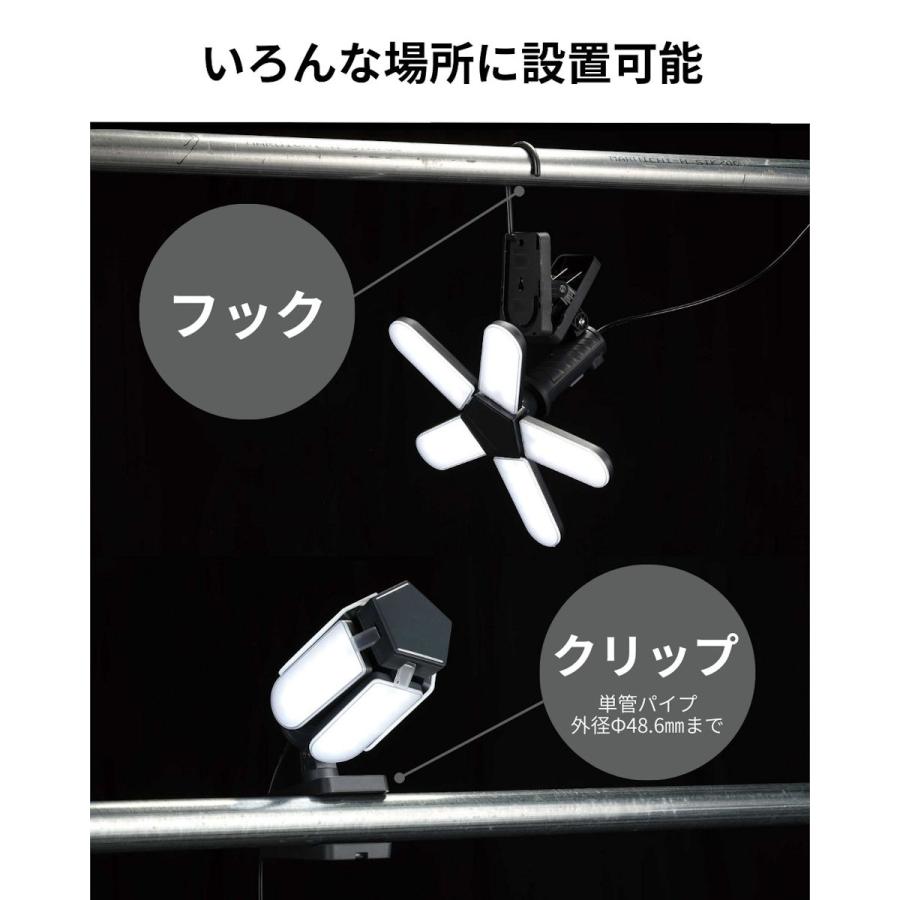 BOLTS（ボルトス） 防雨型クリップ付き5枚羽LEDライト