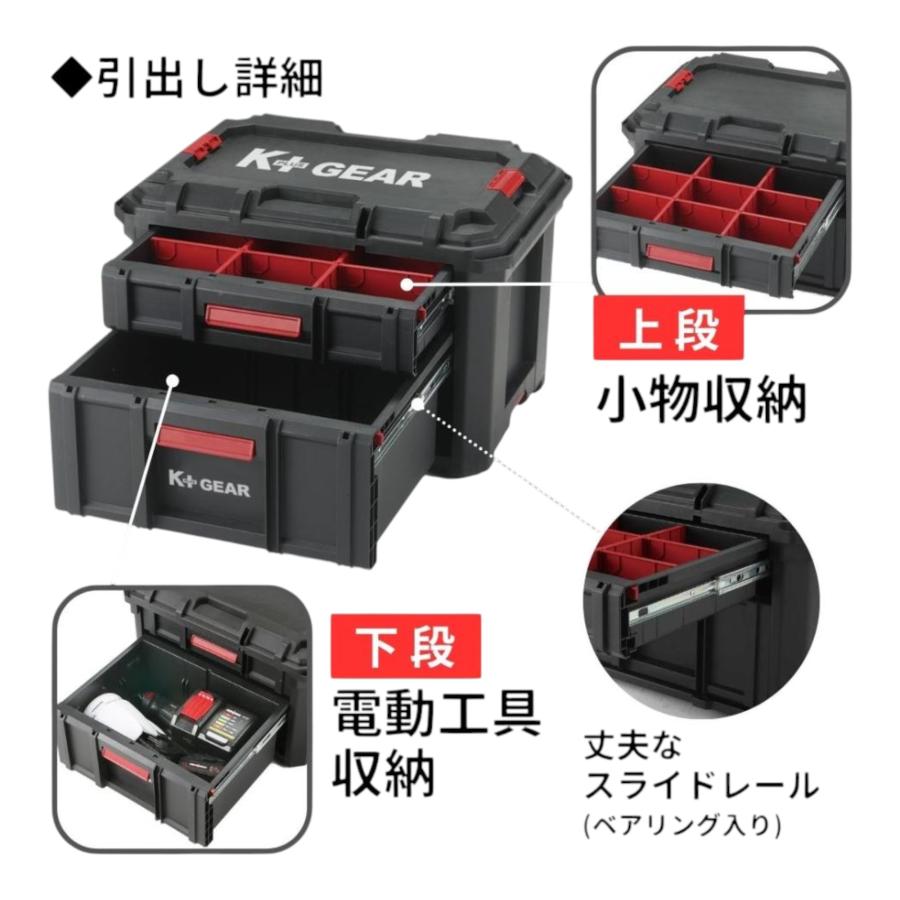 K＋GEAR システムツールボックス収納引出し 2段 : コメリドット