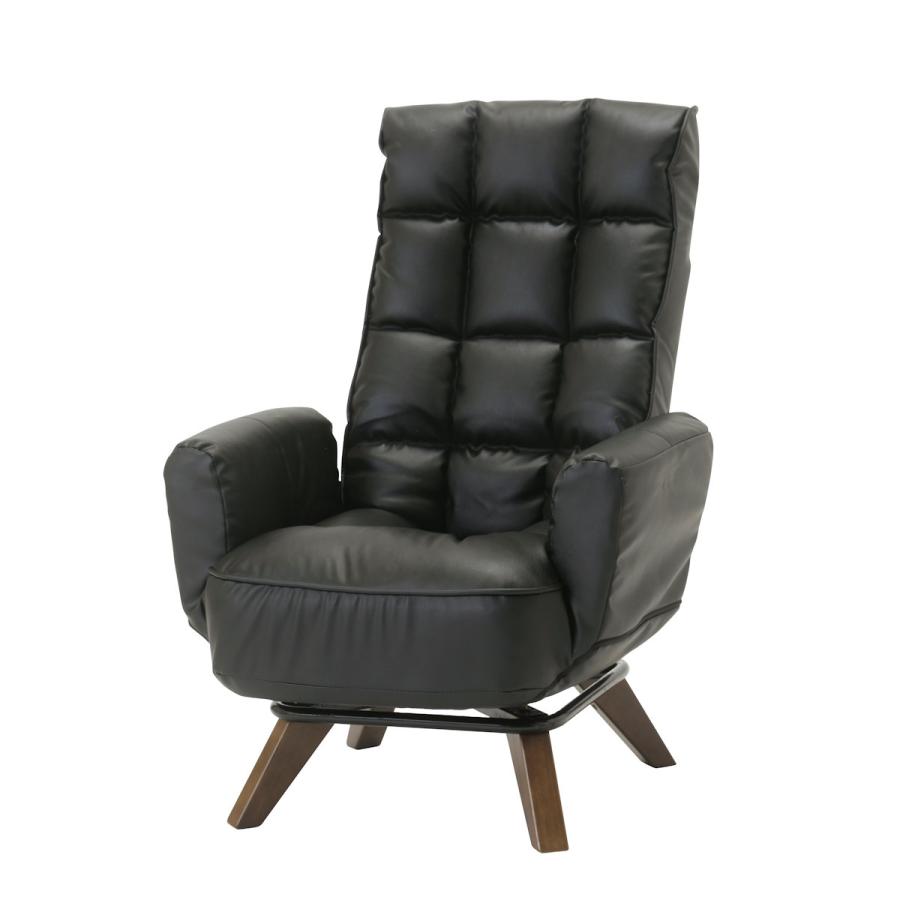 アテーナライフ ポケットコイル座面の回転ハイバックチェア ブラック