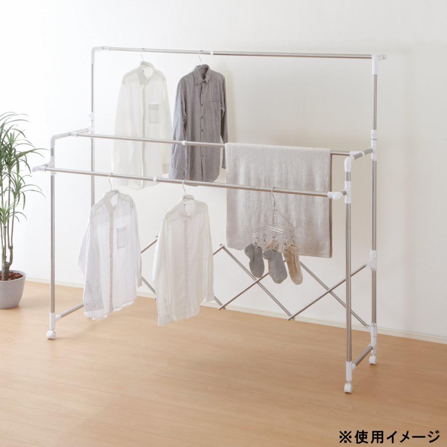 たくさん干せる伸縮室内物干し