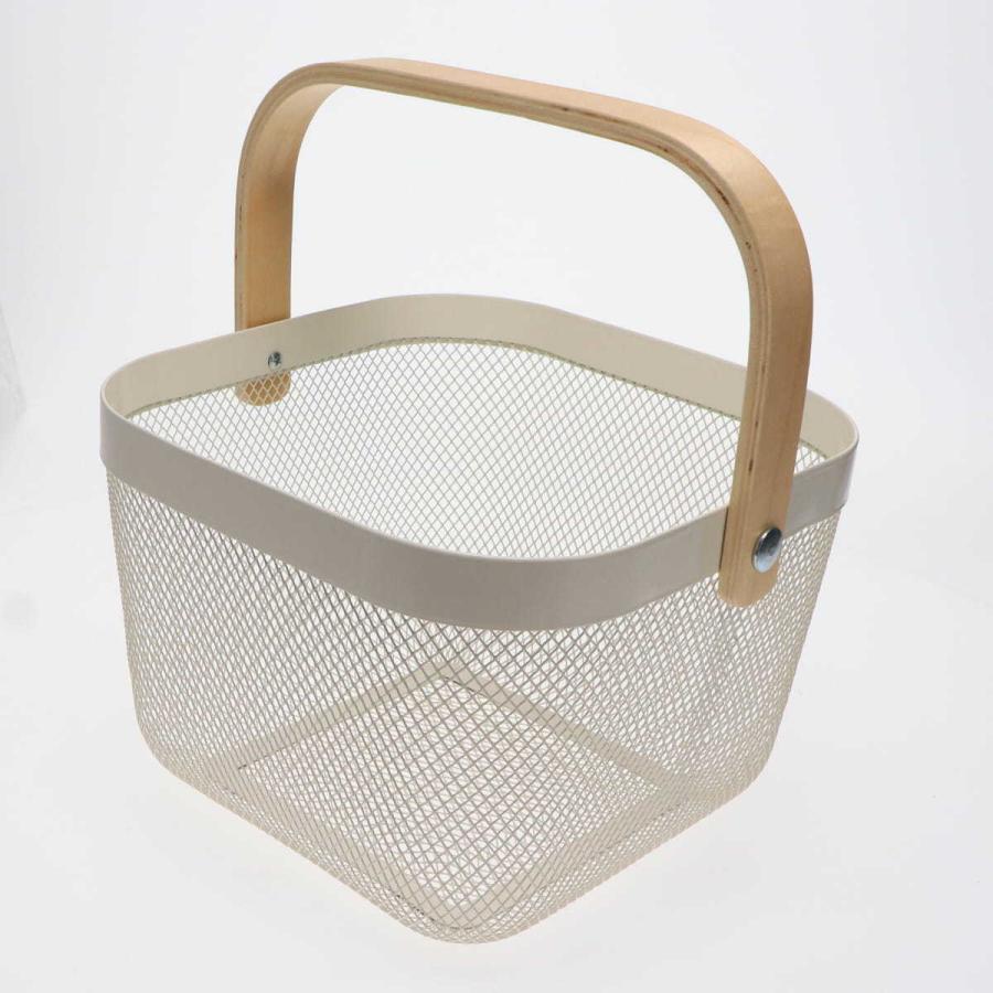 アテーナライフ メッシュバスケット アイボリー 26×26×18cm