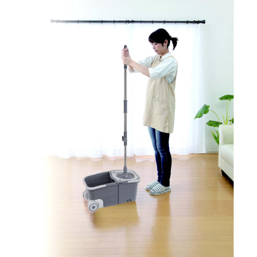 アテーナライフ 重ねて収納できる回転水切モップセット 8036−2