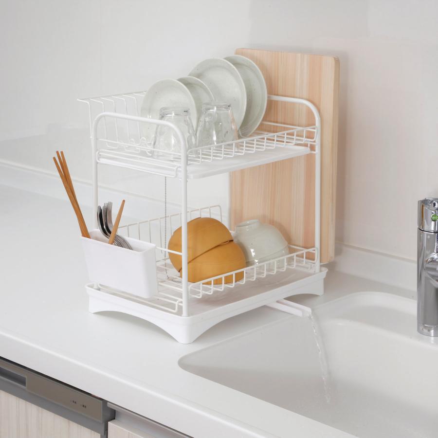 アテーナライフ 縦でも横でも使える水切りラック 2段 幅40×高さ37