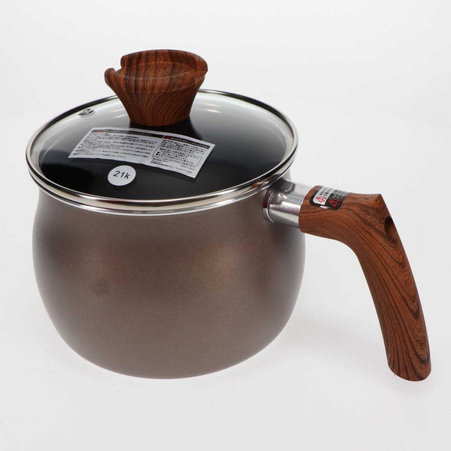 アテーナライフ ふっ素加工マルチポット IH対応 2．5L ブラウン