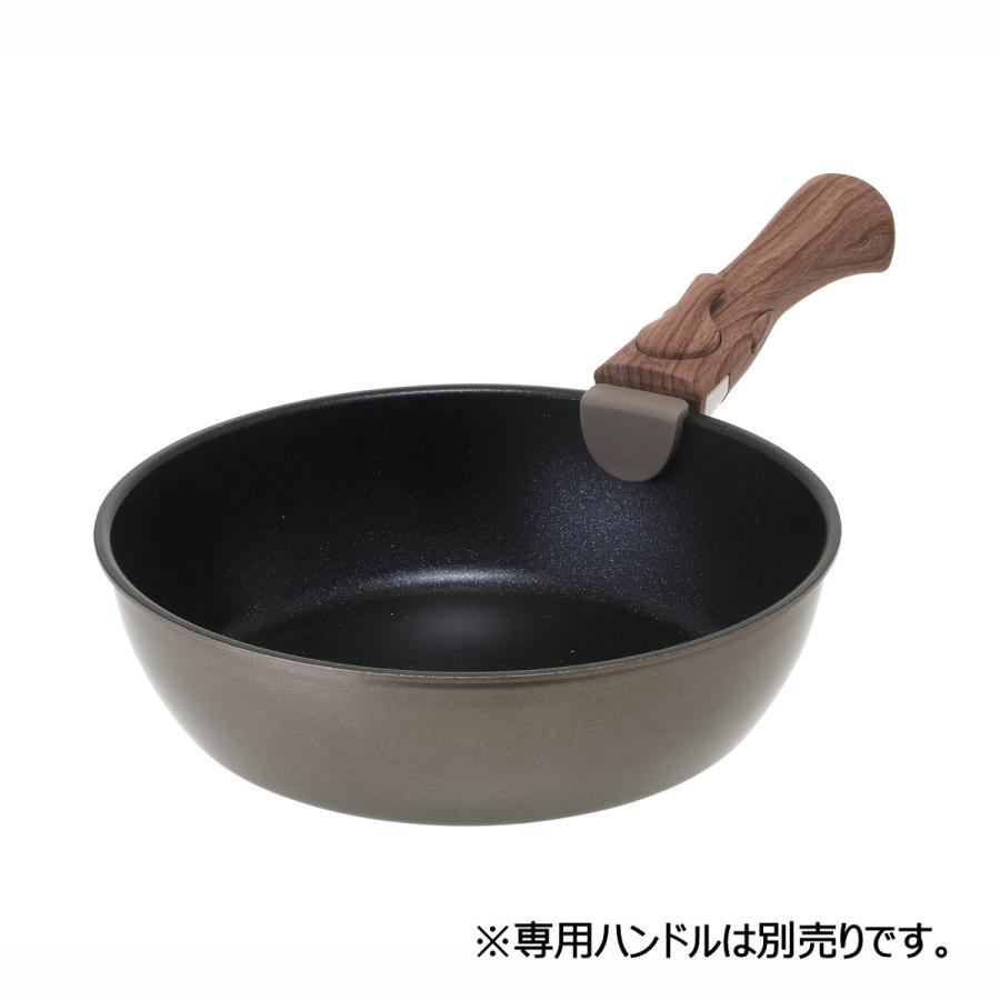 アテーナライフ 取っ手がとれる IH高耐久コートフライパン 深型