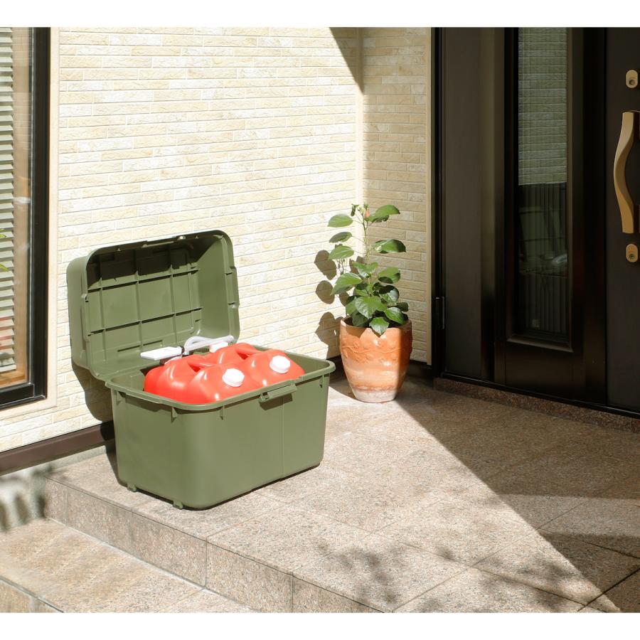 アテーナライフ 耐候性ストロングコンテナ 70L 鍵穴付き カーキ 