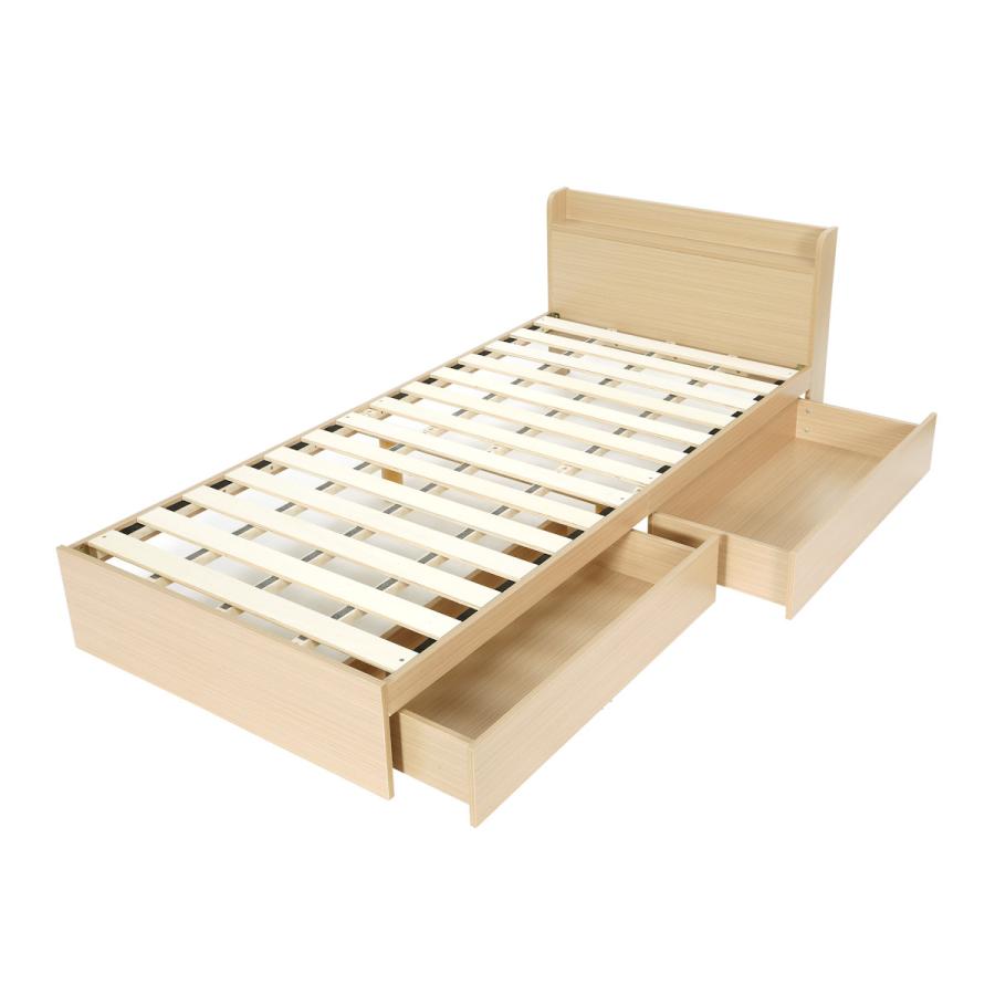 アテーナライフ 引出し付きすのこベッド ナチュラル シングル : コメリ