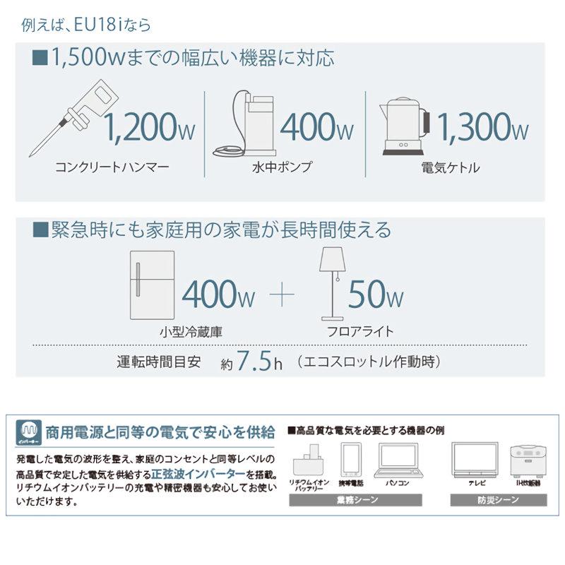 HONDA（ホンダ） インバーター発電機 1．8kVA EU18i T
