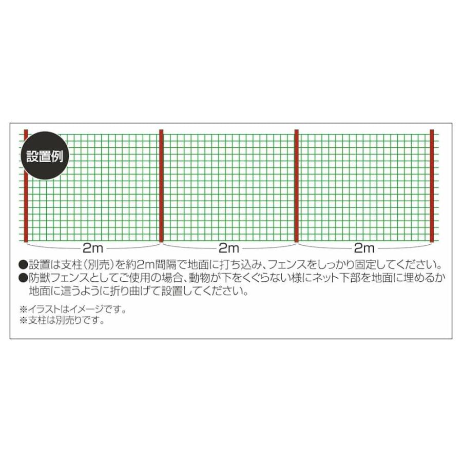 福農産業 防獣メッシュフェンス ここでストップ 1m×20m : コメリ