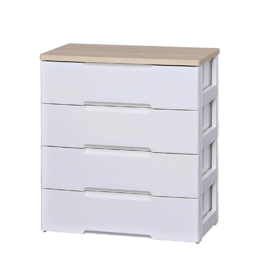 アイリス（大正製薬） ウッドトップチェスト 幅73cm 4段 ホワイト