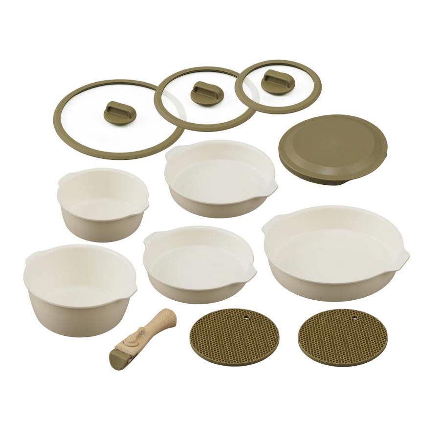 IRIS OHYAMA（アイリスオーヤマ） お皿になるフライパン12点セット