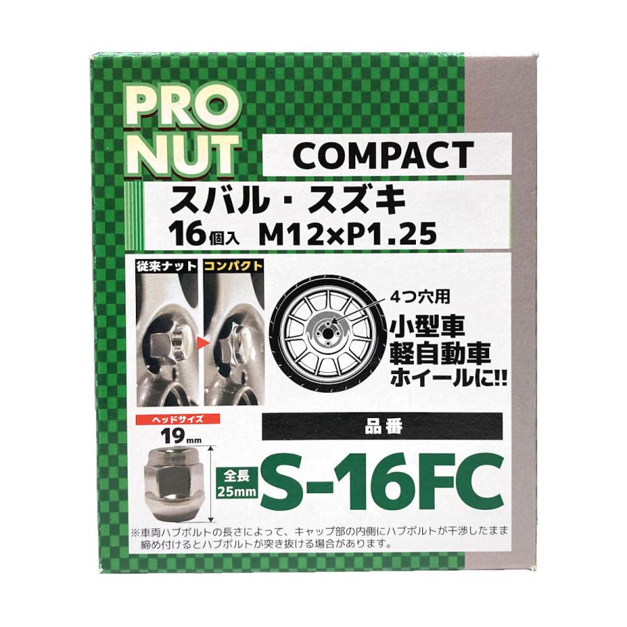 ジョイフル コンパクトナット 袋ナット 16個 1．25H19 S 