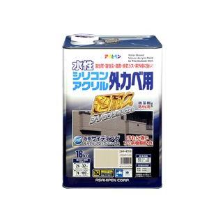 アサヒペン 水性シリコンアクリル 外カベ用塗料 16kg
