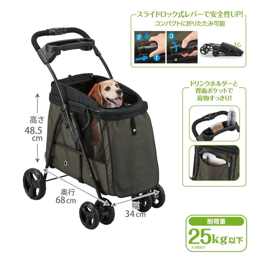 ジェックス GEX わんわんカート 中型犬用 モスグリーン : コメリ