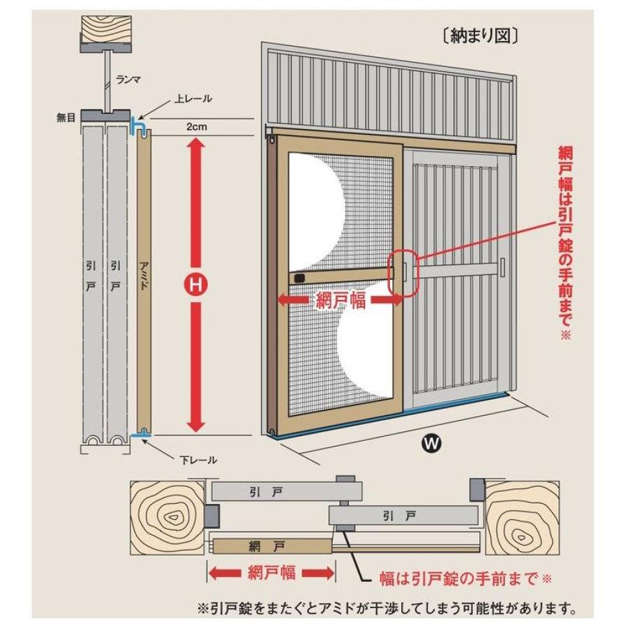 セイキ　風丸ＳＫＭ−２　玄関引戸専用網戸　高さ：１８０〜１８３ｃｍ、幅：１７４〜１８１ｃｍ