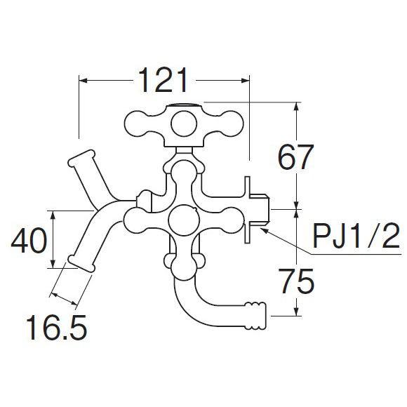 特価正規品 ｊｆ１２ｙｋ １３ 通販 Paypayモール 万能二口横水栓 コメリ