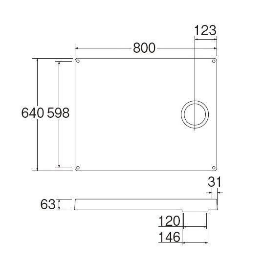 SANEI（サンエイ）洗濯機パン 外寸640mm×800mm