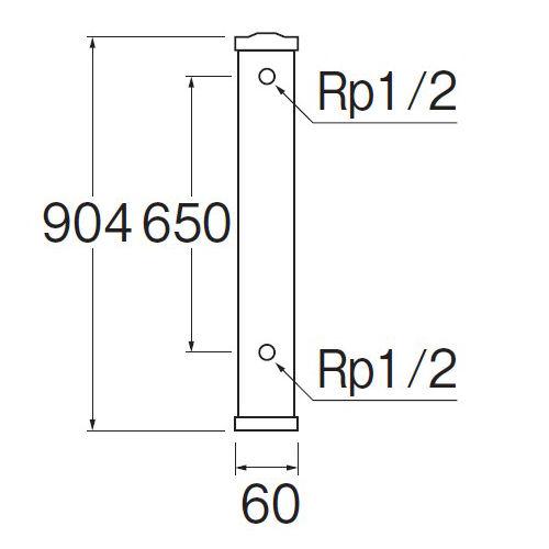 ＳＡＮＥＩ（サンエイ）木目調水栓柱　長さ９０ｃｍ　Ｔ８０３Ｗ−６０Ｘ９００−ＢＲ_1