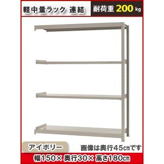 北島 軽中量仕合わせ２００ｋｇ 幅１５００×奥ふかさ３００×高さ１８００粍 ４段 象牙色 継ぎ合わせる 家具、インテリア-ラック、シェルフ、本棚
