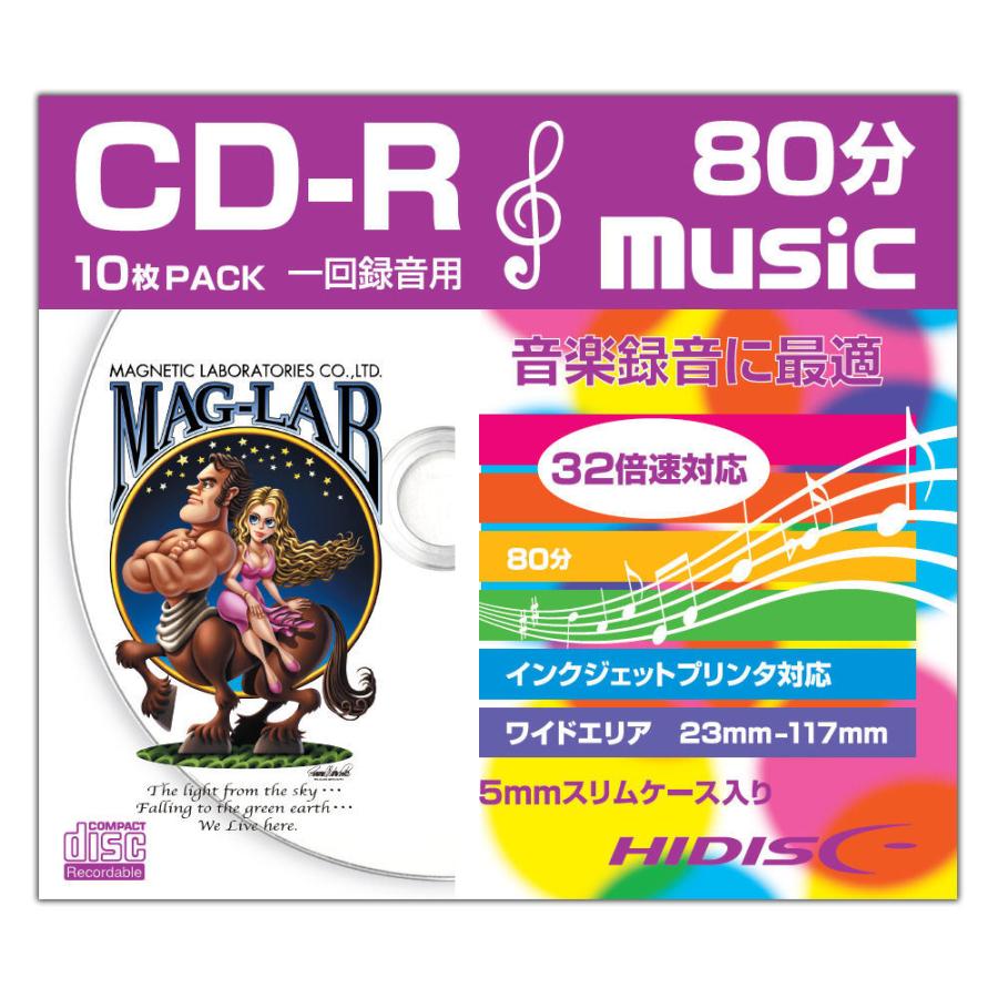 ＨＩＤＩＳＣ　音楽用　ＣＤ−Ｒ　３２倍速対応　１０枚スリムケース入り｜komeri