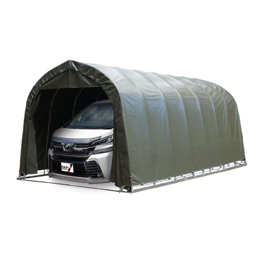 南栄工業製パイプ車庫　3256B張替え可　W8PM　後幕 南榮工業（南栄工業） パイプ車庫 3256B OD オリーブドラブ